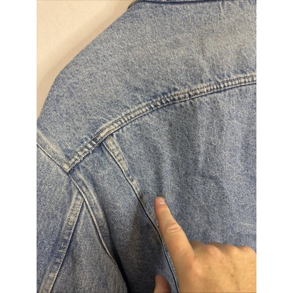 Denver Hayes Sherpa Lined Denim Trucker Jacket Corduroy Collar Men’s XL 46 - Picture 4 of 9